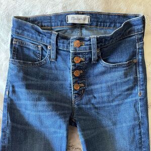 Madewell Jeans 9” High Rise Skinny Jeans Buttons Vintage size 25